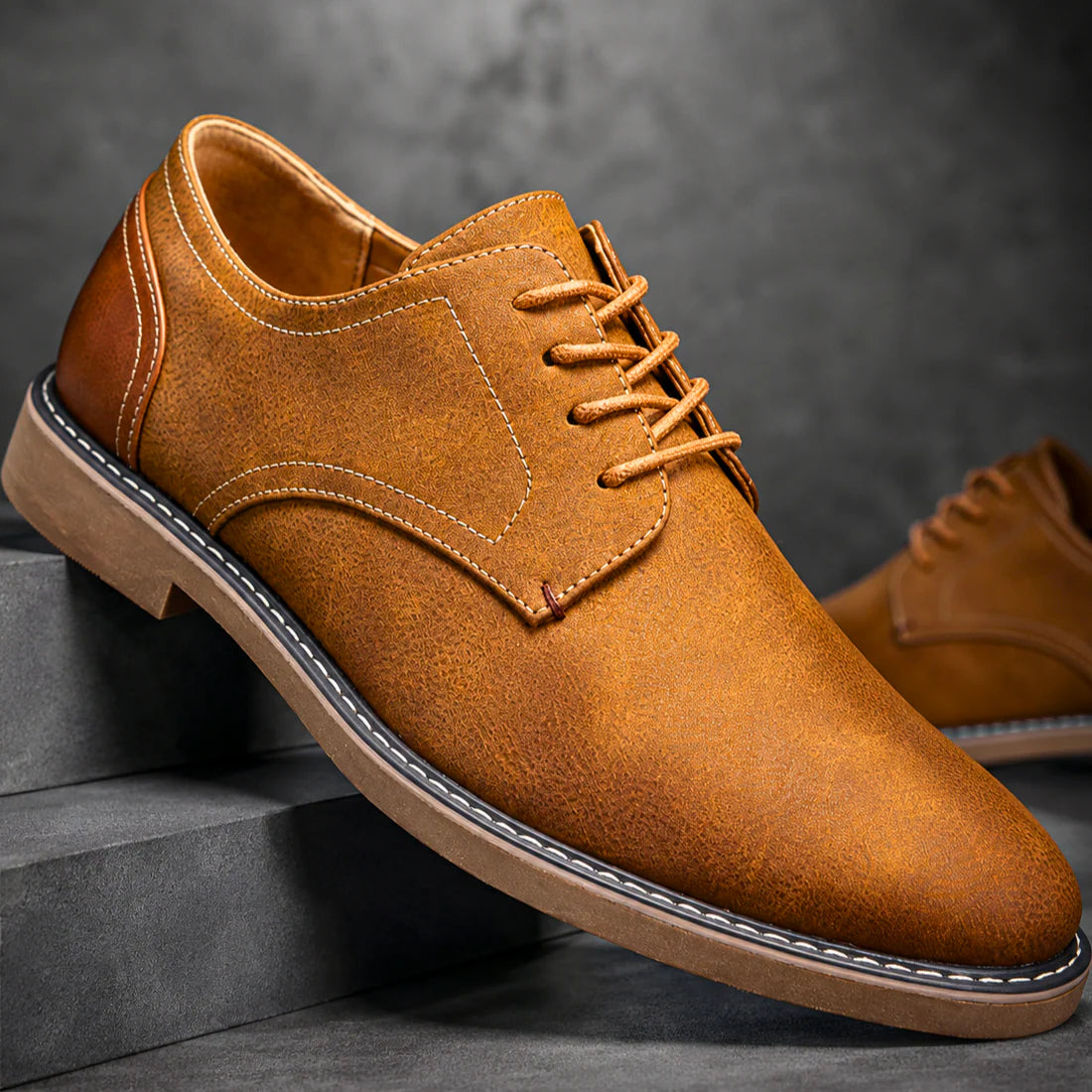 Lionel - Zapatos Derby Elegantes de Cuero Genuino