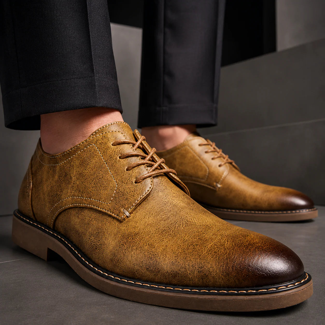 Lionel - Zapatos Derby Elegantes de Cuero Genuino