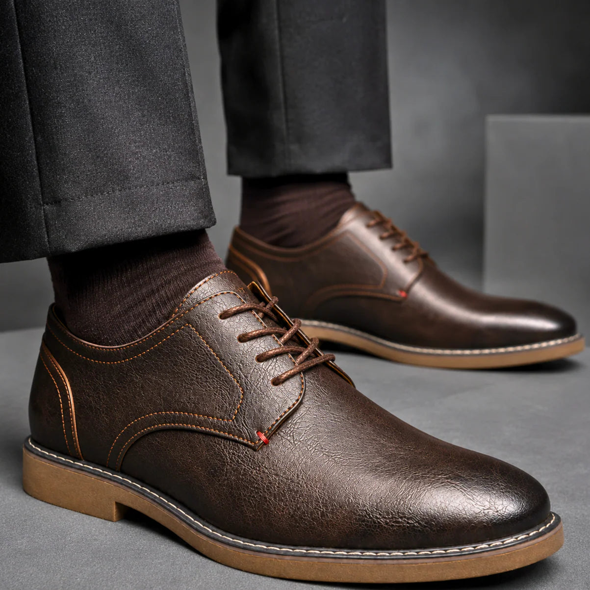 Lionel - Zapatos Derby Elegantes de Cuero Genuino