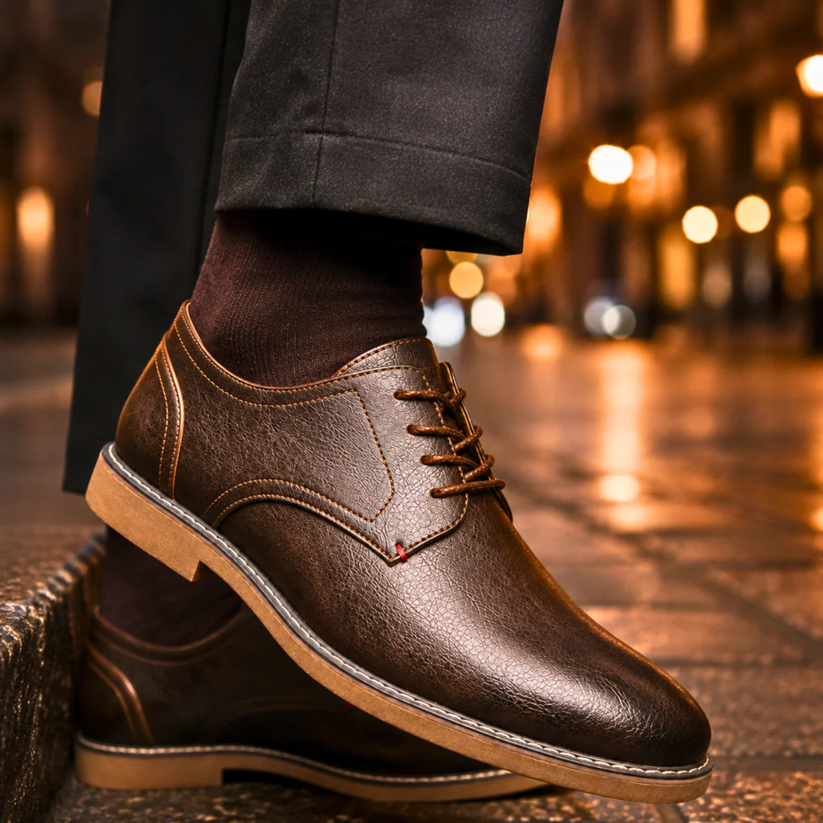 Lionel - Zapatos Derby Elegantes de Cuero Genuino
