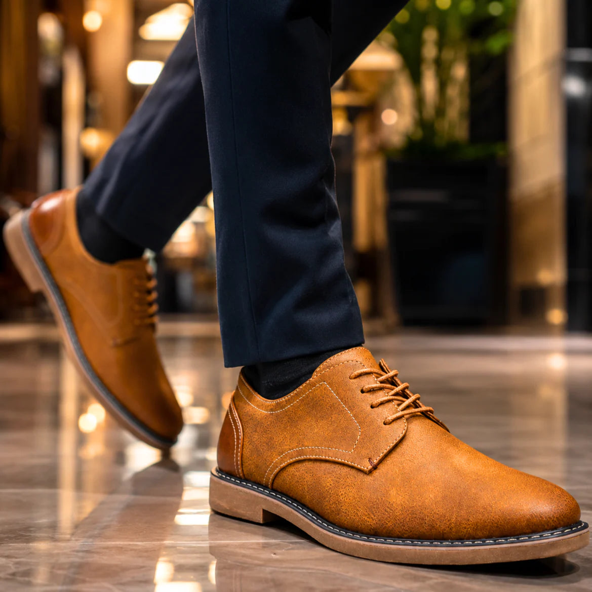 Lionel - Zapatos Derby Elegantes de Cuero Genuino