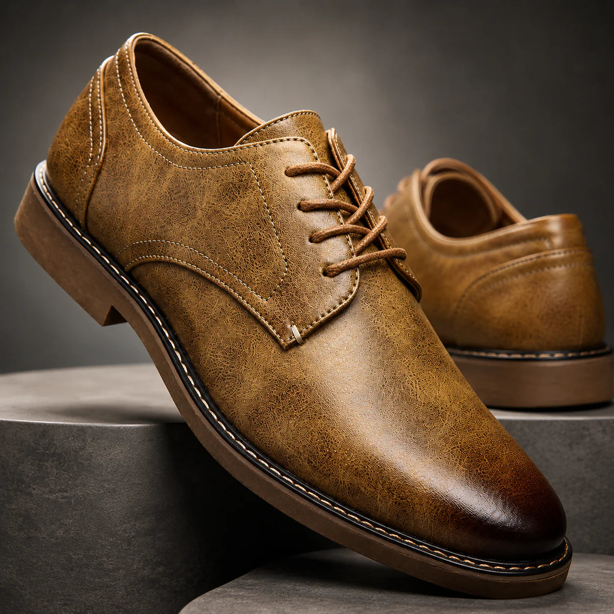Lionel - Zapatos Derby Elegantes de Cuero Genuino