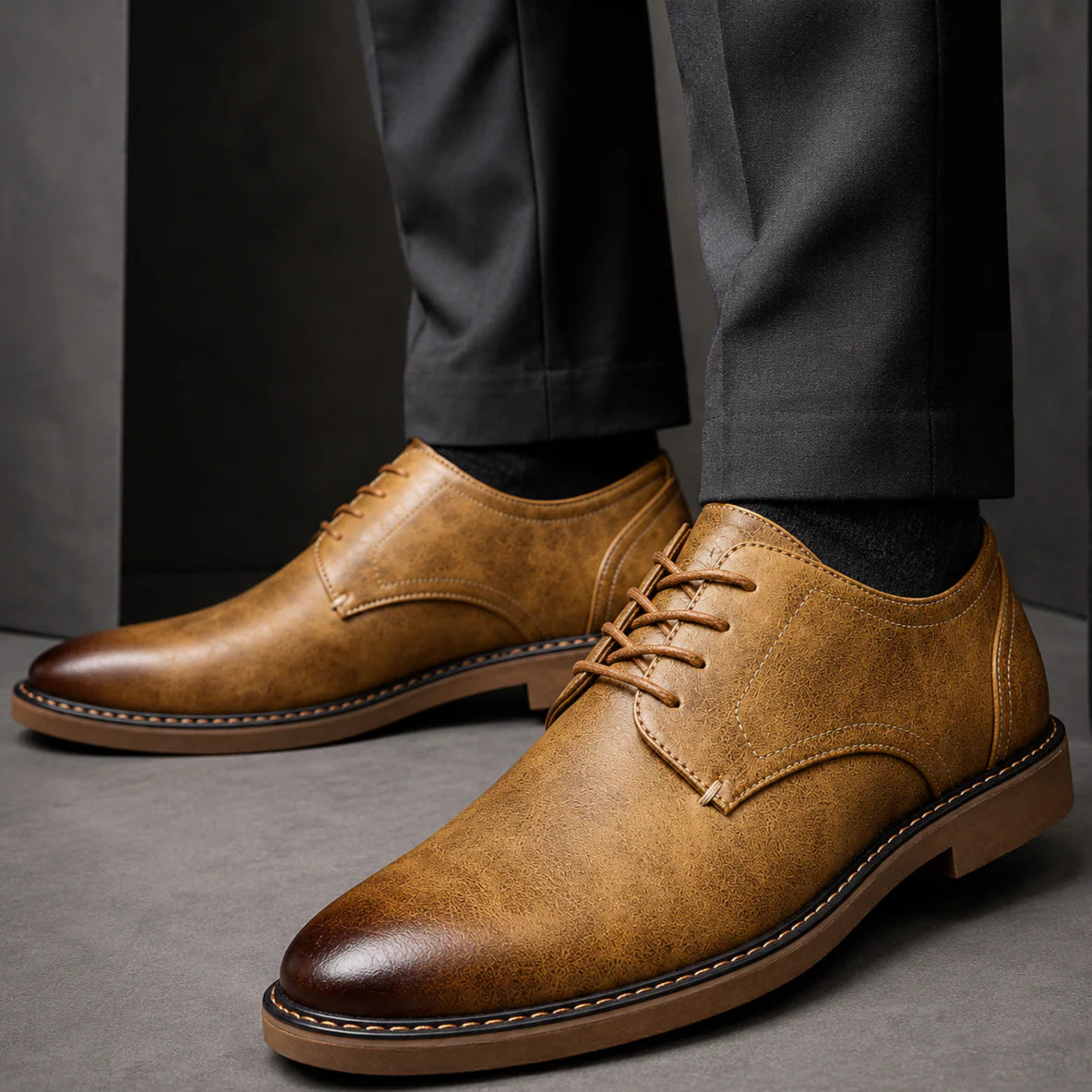 Lionel - Zapatos Derby Elegantes de Cuero Genuino