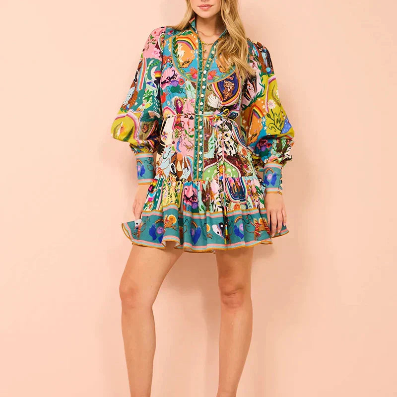 Novara - Mini Robe Haut de Gamme à Manches Longues