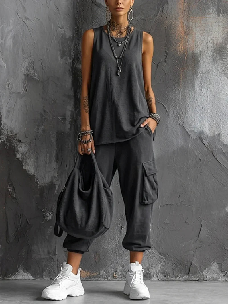 Lubiana - Conjunto Sport Casual con Bolso de Algodón