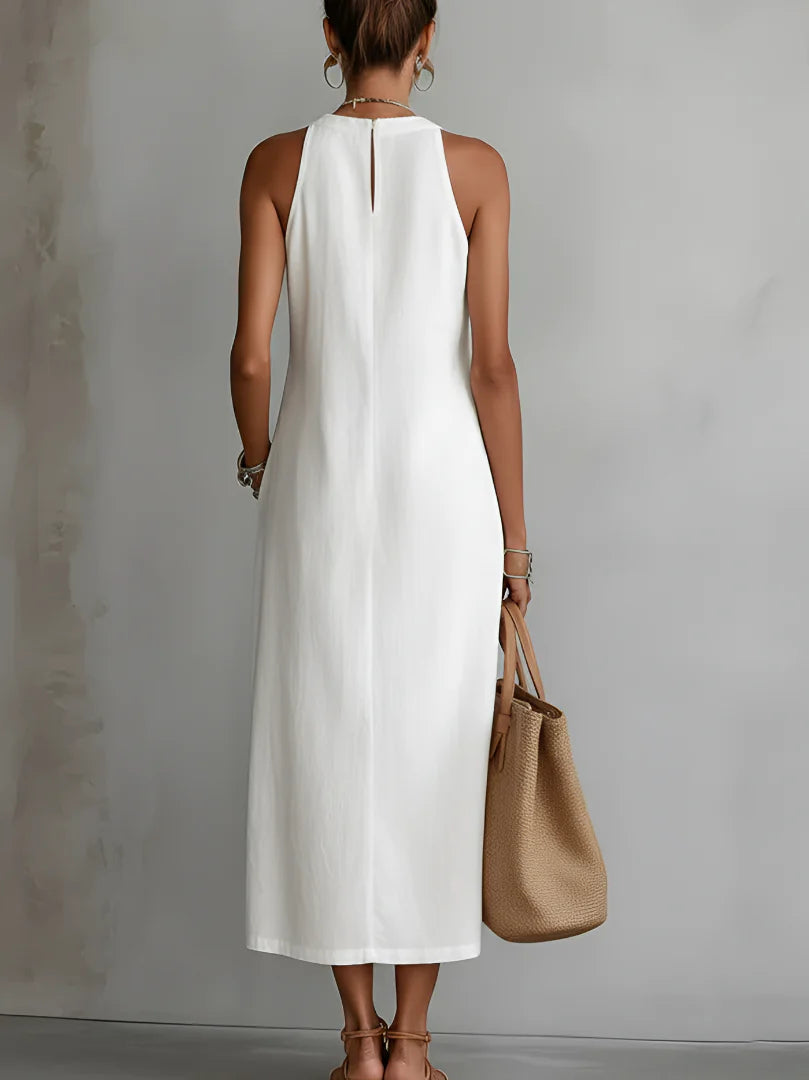 Morena - Vestido Recto de Verano Bordado de Algodón