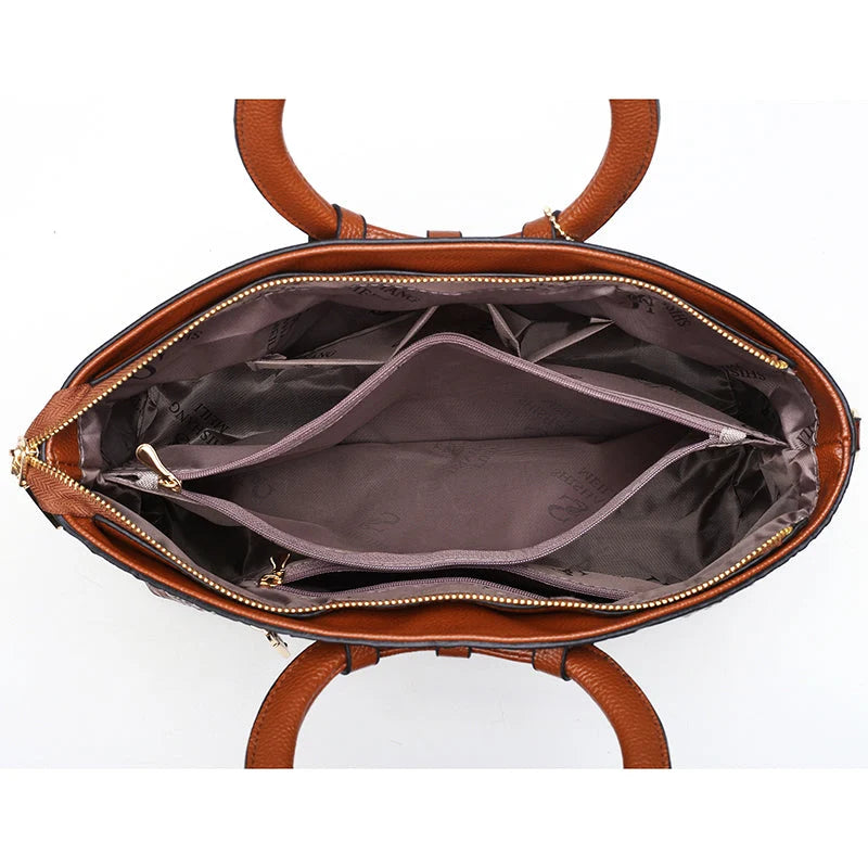 Ketty - Bolso Bicolor de Cuero con Textura Cocodrilo