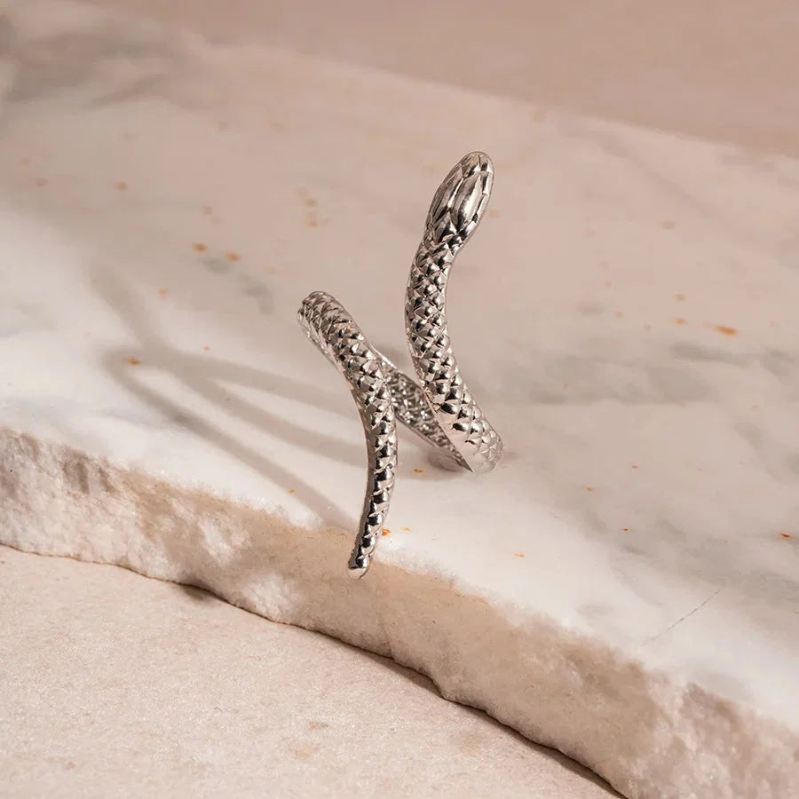 Vipera - Set de Pulsera y Anillo Serpiente Ajustables Hecho a Mano