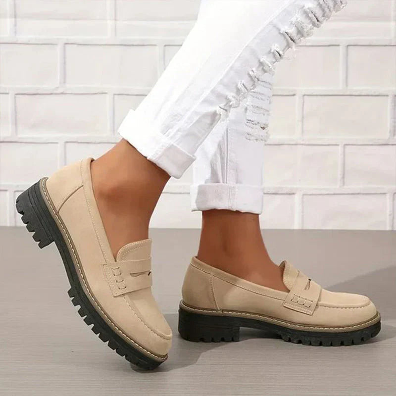 Noalie - Mocassins en Daim à Plateforme