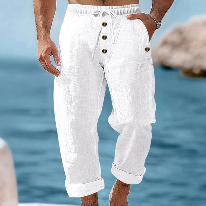 Kay - Pantalón Casual de Lino Ligero con Cintura Ajustable