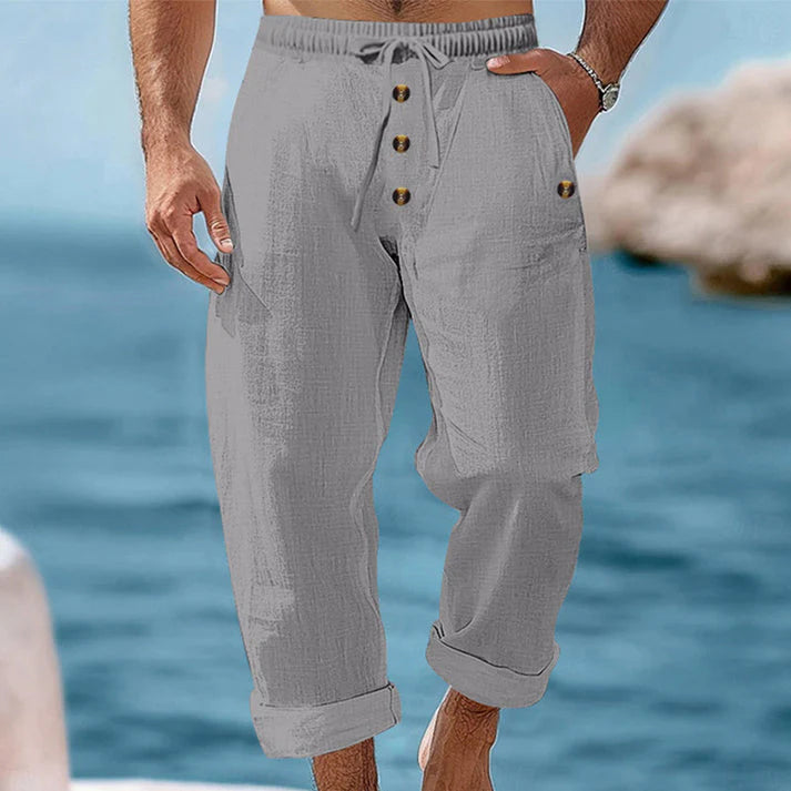 Kay - Pantalón Casual de Lino Ligero con Cintura Ajustable