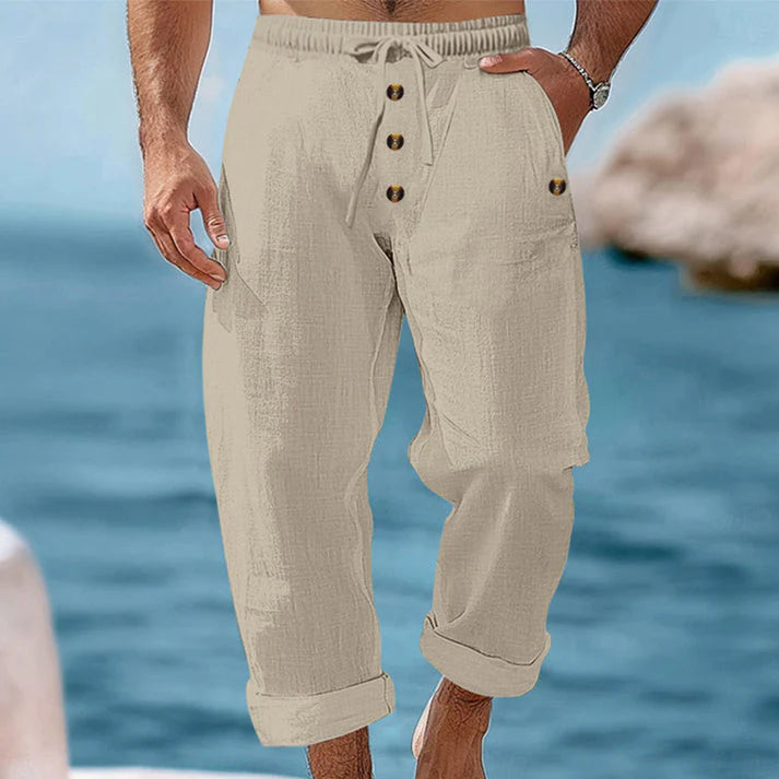 Kay - Pantalón Casual de Lino Ligero con Cintura Ajustable