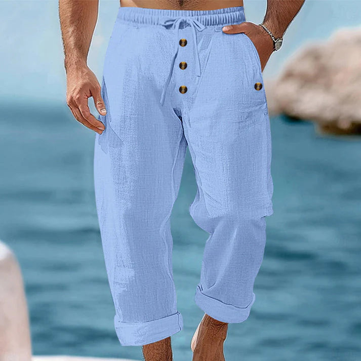 Kay - Pantalón Casual de Lino Ligero con Cintura Ajustable