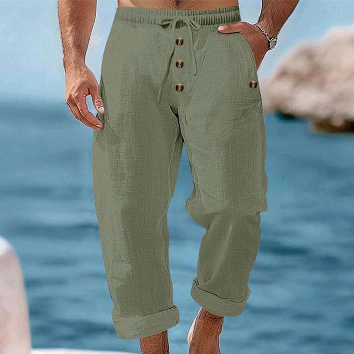 Kay - Pantalón Casual de Lino Ligero con Cintura Ajustable