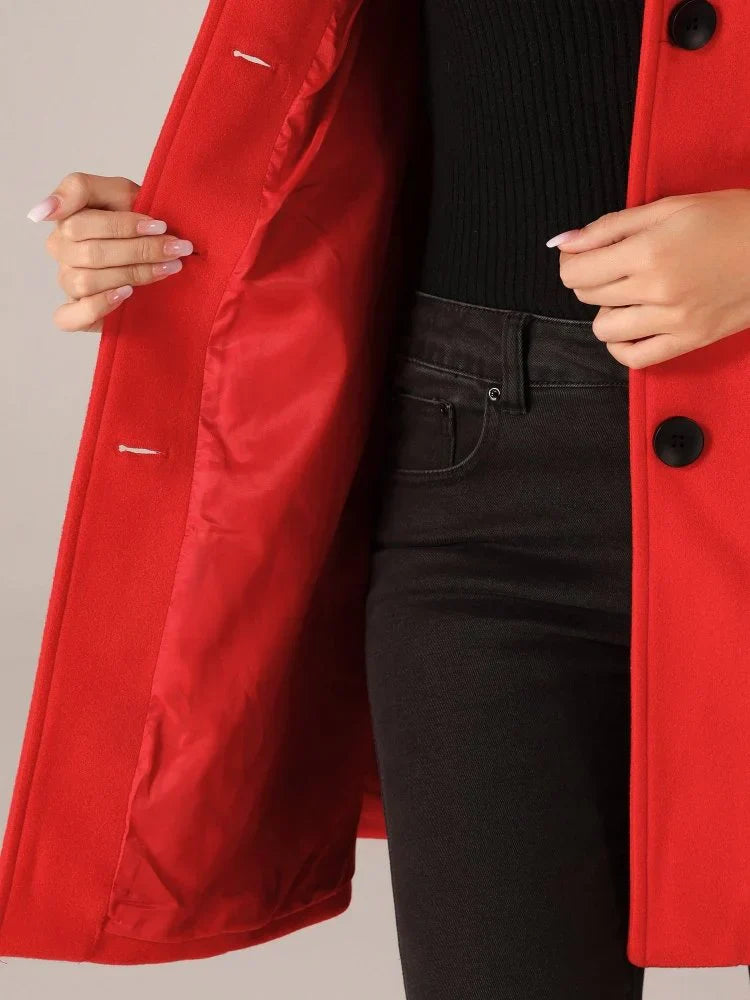 Stacy - Élégant Manteau Mi Long en Laine